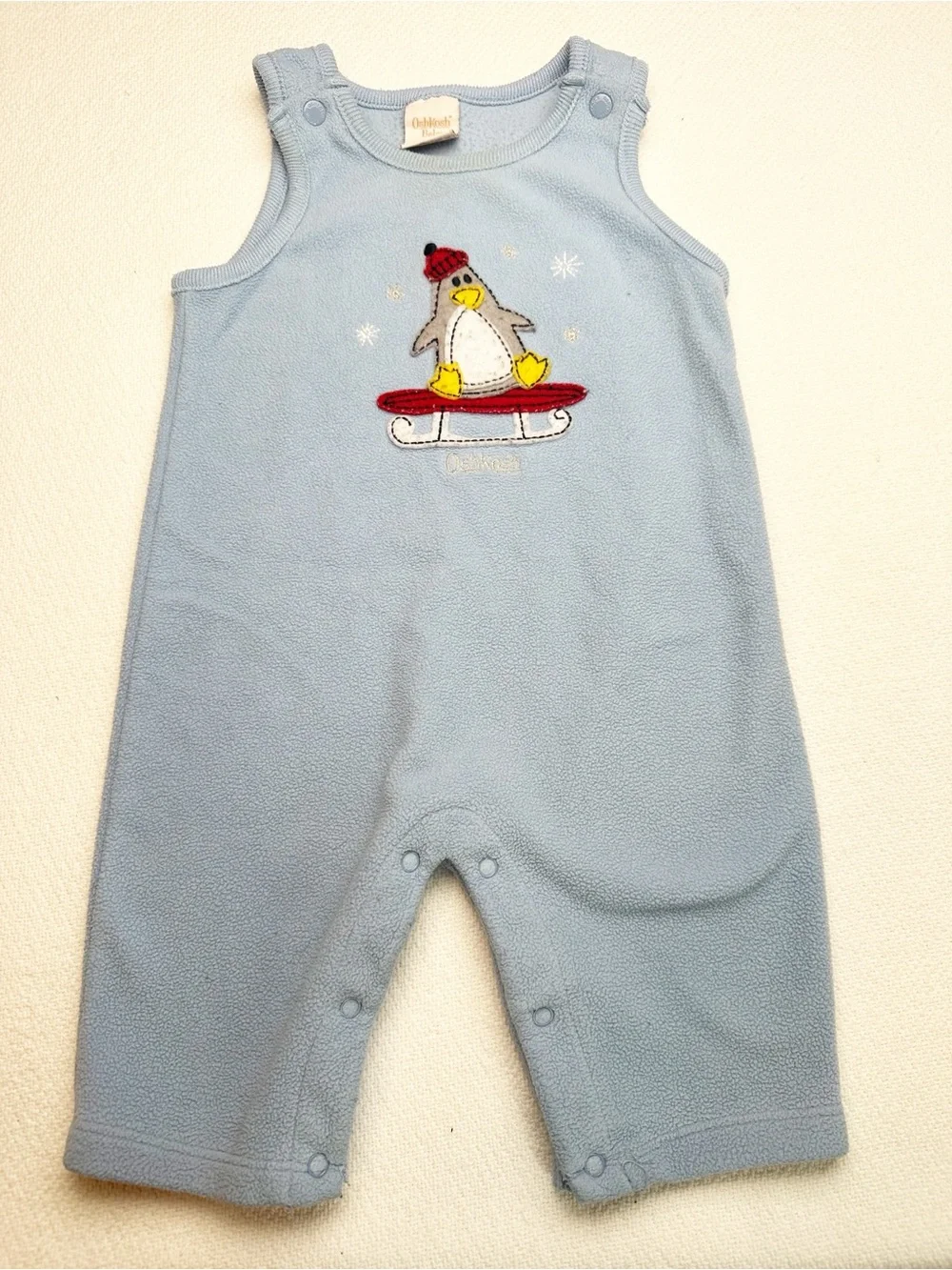 OshKosh B'gosh Light Blue Penguin Fleece Sleep Sack Romper